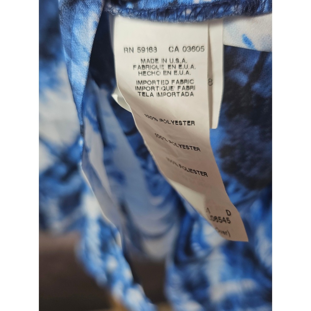 Karen Kane Boho Coastal Tie Dye Handkerchief Hem Top Blue Sleeveless‎ Womens XS - Picture 4 of 5